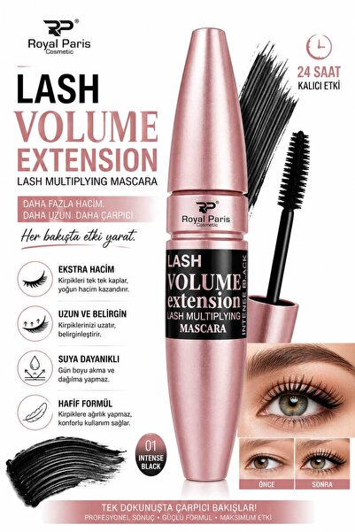 RP Royal Paris Cosmetic Hacim Veren Maskara Suya Dayanıklı Ekstra Uzunluk Ver...
