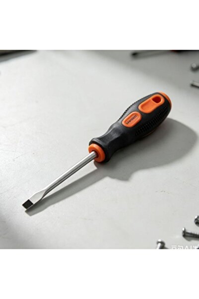 KMT Tools Flat manual screwdriver size 6x150mm, comfortable rubberized handle...