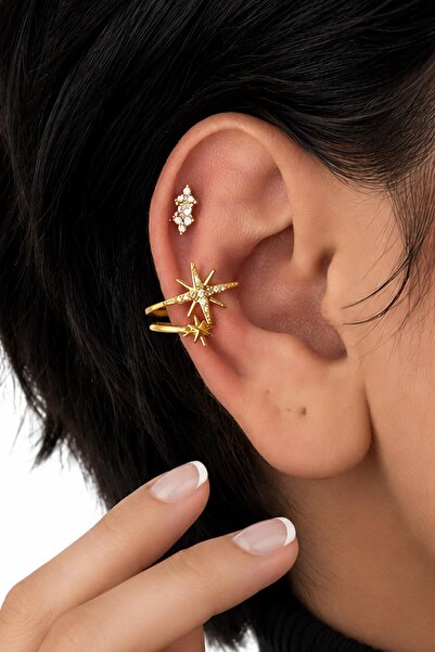 New Obsessions Stella Sparkling Double Star Cartilage Earrings