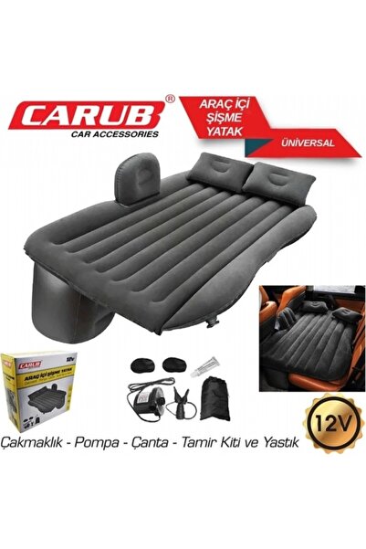 Carub Araç İçi 12V Şişme Yatak 135x80 cm Pompa + Yastık Seti + Çanta + Tamir ...