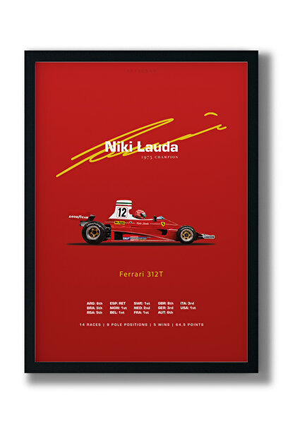 ARTAGNAN Niki Lauda Ferrari 312T Formula 1 , F1 Tablo - Poster