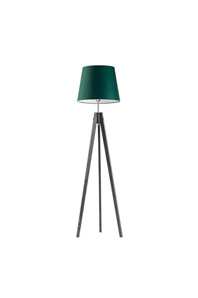OEM Lampadar cu lemn ARUBA pentru living Gri Cenușiu/Verde Sticlă