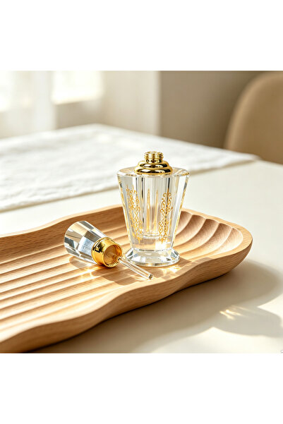 Arianna Elegant Refillable Crystal Glass Perfume Bottle with Gold Metal Decor...
