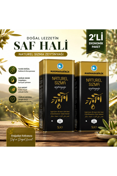 MarmaraBirlik Naturel Sızma Zeytinyağı 5LTX2Adet