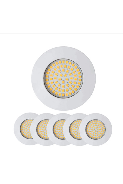 OEM Set de 6 spoturi LED, 3.5W, 400lm, 3000K Alb Cald, Aluminiu, Alb