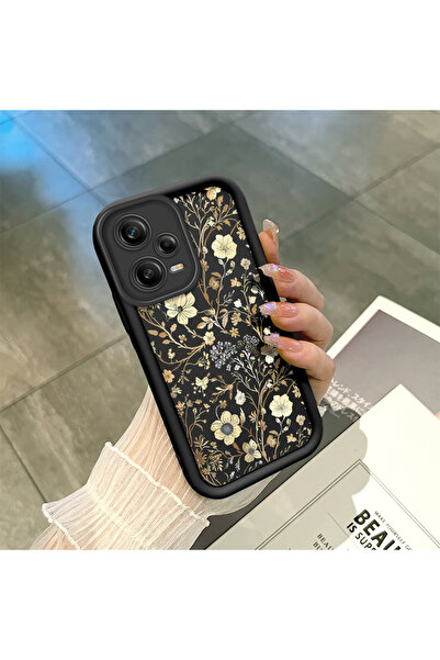 SLIMFELT Redmi Note 12 Pro 5G Uyumlu Kadın Stili Zarif Vintaj Çiçek Telefon K...