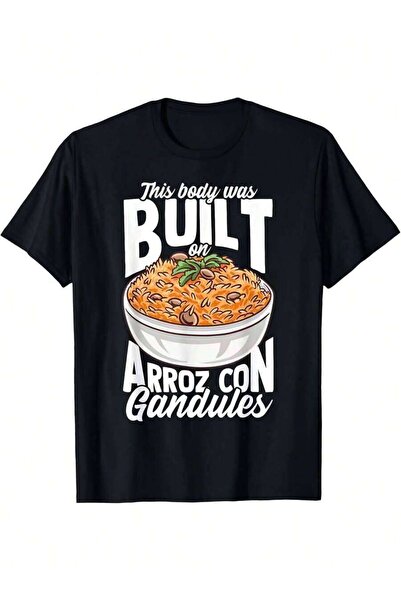 25W Puerto Rican Arroz Con Gandules Graphic T-Shirt, 100%, Casual Crew Neck, ...
