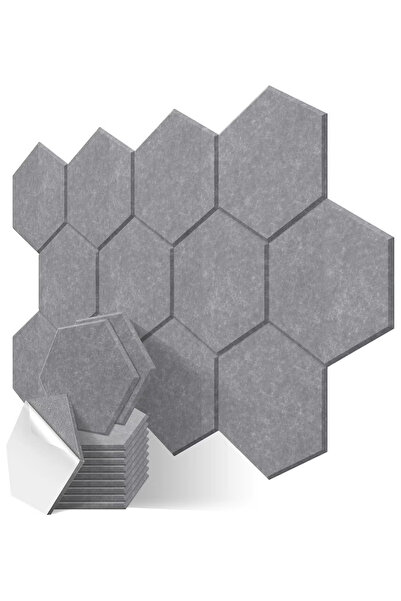 GGEROU Hexagon Acoustic Panels Beveled Edge Sound Proof Foam Panels Self-adhe...