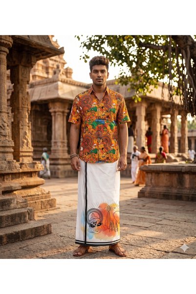 TOM SMITH Dhoti & Short Sleeve Shirt Set B6 RMSNONM008
