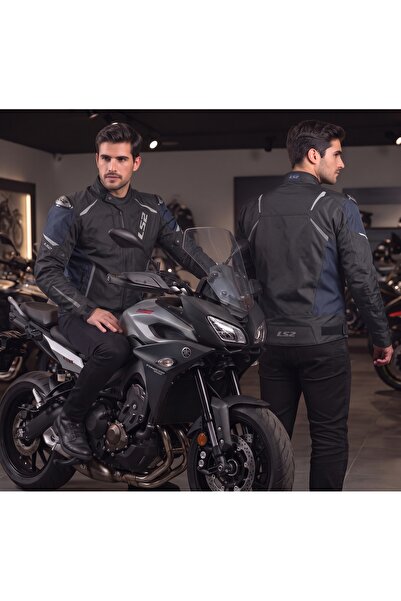 LS2 Zoom H2O Su Geçirmez Motosiklet Montu Siyah- Mavi A Sertifikalı CE Koruma...