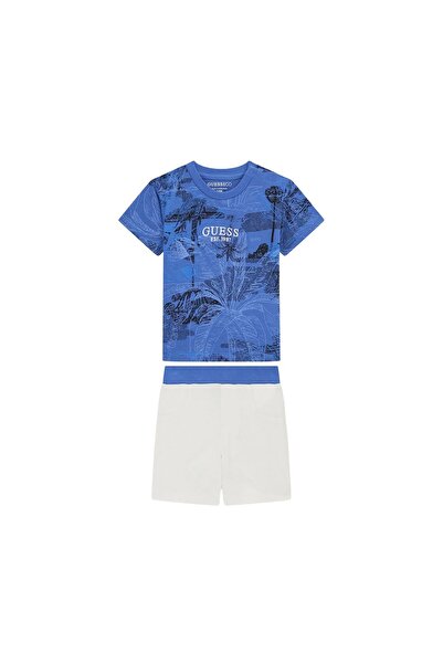 Guess Set tricou și pantaloni scurți pentru băieți I6GG10K8HM4 Albastru