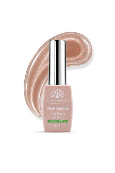 GLOBAL FASHION Professional Rose Sparkle Magnetic Cat Eye Gel Polish 8ml HEMA...