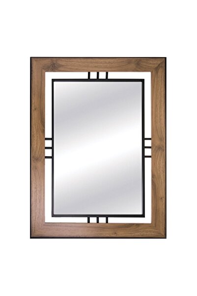 Zâna Casei Wooden Wall Mirror with Metal Frame 60x80cm
