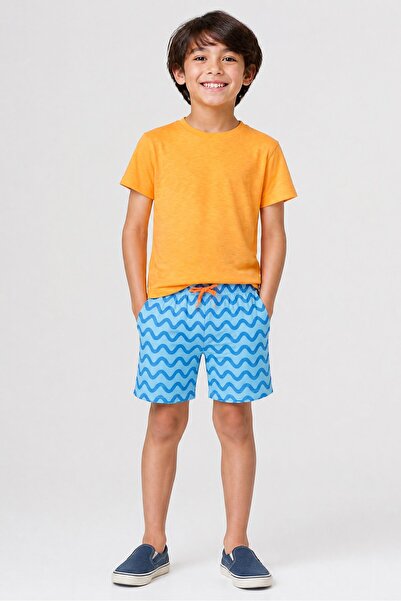 Lily & Jack Kids Boy 3 Pcs Heather T-Shirt and Shorts with Iron on Patches, M...