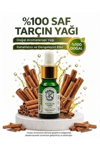 KARUM Tarçın Uçucu Yağ 10mL %100 Saf ve Doğal (Cinnamon Essential Oil)