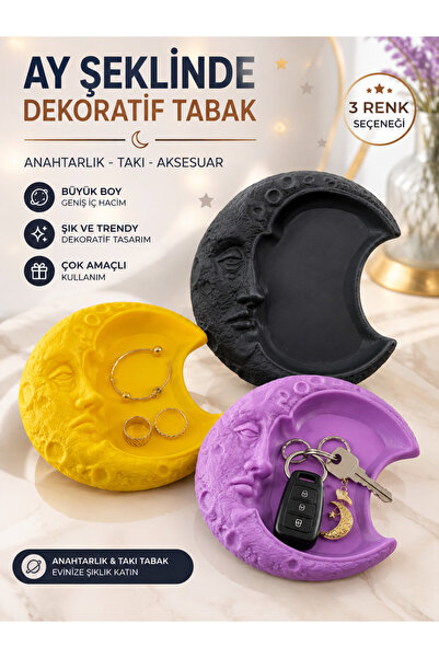 HEDİYEVİM Decorative Moon-Shaped Jewelry Accessory Organizer