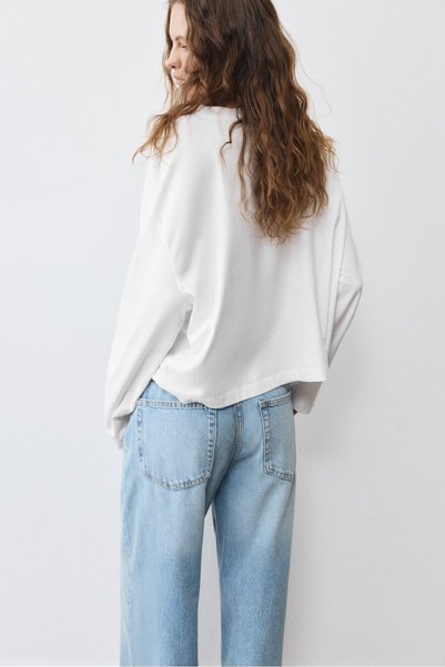 Pull & Bear Uzun kollu boxy tişört