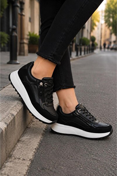 MODAONN Kadın Sneakers Spor Ayakkabı Günlük Rahat Şık Modern Kalın Tabanlı Casual Ayakkabı