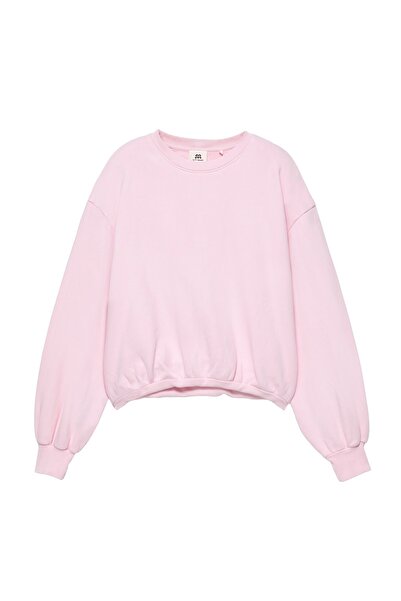 Pull & Bear Bisiklet yaka crop sweatshirt