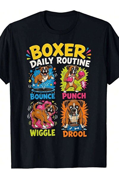 21JNRY Funny Dog T-Shirt Retro Puppy Graphic Tee Suitable - Wear, Machine Was...