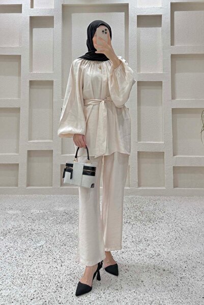 lamelif Modal Trousers Double Suit Stone