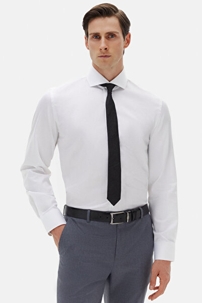 Damat Slim Fit Beyaz Düz Nano Care Gömlek