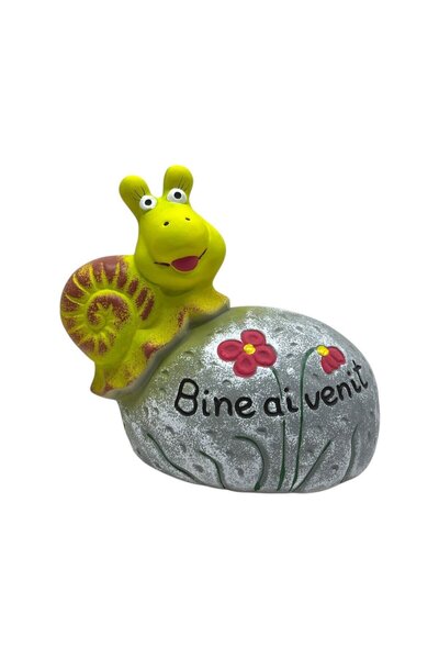 OEM Statueta Melc, decoratiune gradina, ceramica, H 14 cm