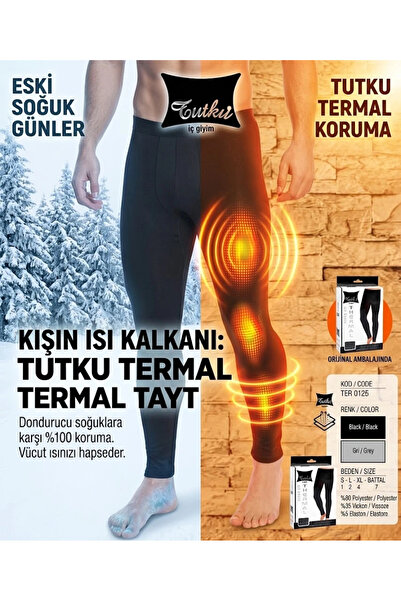 WINNERAIN Tutku Erkek Termal Kışlık Tayt - Siyah