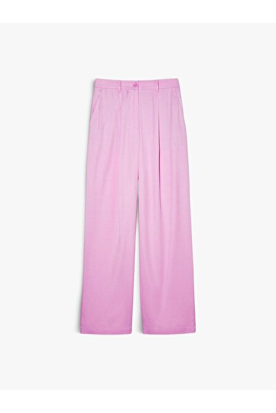 Sisley Kadın %100 VİSKOZ ÖNÜ PİLELİ GENİŞ PAÇA PANTOLON 324P49NMLF057-SIS37U