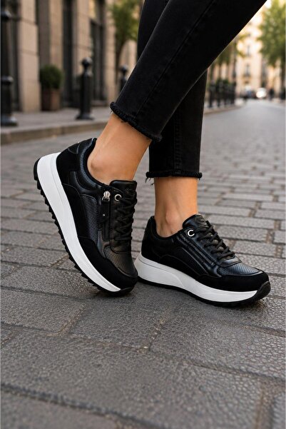 MODAONN Kadın Sneakers Spor Ayakkabı Günlük Rahat Şık Modern Kalın Tabanlı Casual Ayakkabı