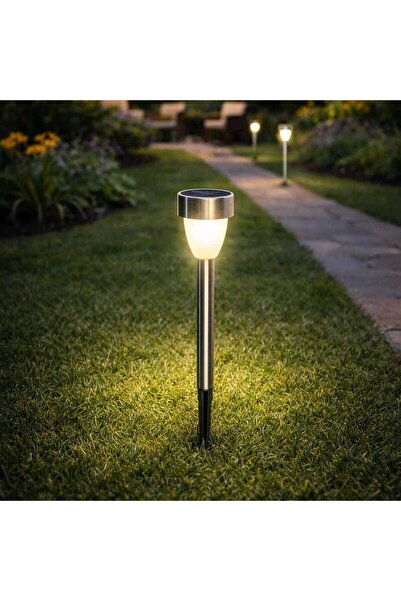 OEM Lampa solara LED Hoff stick, inox, H 37 cm, gri, exterior