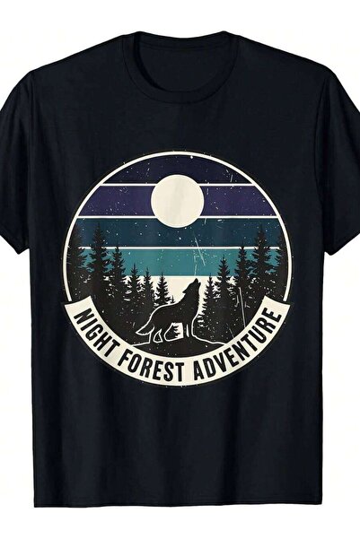 Generic تي شيرت Nature Mountains Adventure Wolf Outdoor Wildlife Forest