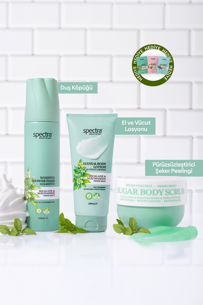 Spectra Care Fresh Mint 3'lü Vegan Bakım Seti - Duş Köpüğü & Vücut Losyonu & ...