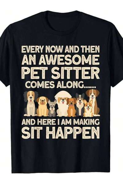 Generic تي شيرت مضحك للجنسين من Sitter Dog Babysitting Pet Sitting