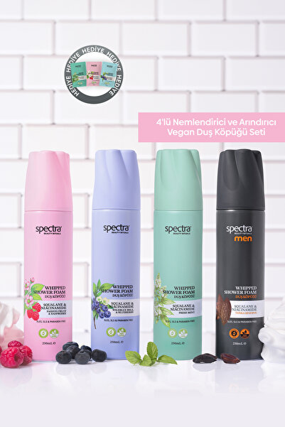 Spectra Care 4'lü Vegan Whipped Duş Köpüğü Seti -Blueberry & Raspberry & MEN ...