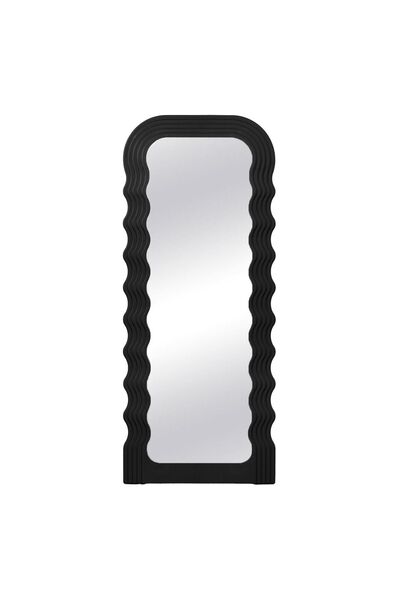 Zâna Casei Wall Mirror with Black Wavy Frame 46x110cm