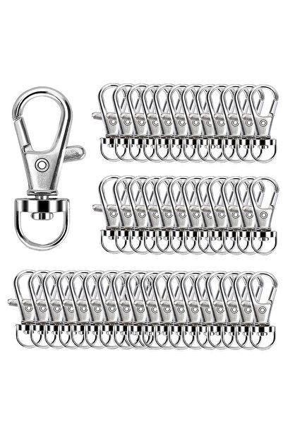 Choice 50PCS Silver 10/30/50 Pcs Key Chain Clip Hooks Swivel Clasps Lanyard S...