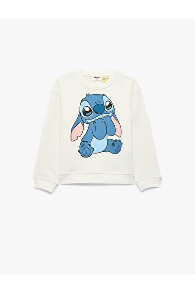 Koton Stitch Baskılı Şardonlu Uzun Kollu Bisiklet Yaka Lisanslı Sweatshirt
