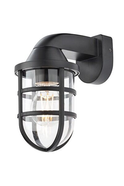 OEM Cage 90207 outdoor wall light, 1 x E27, black + transparent, modern