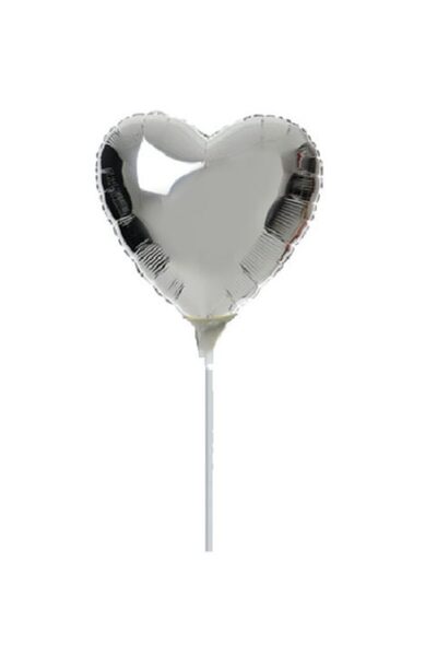Generic Brand 10" Mini Shape μπαλόνι Ασημί Καρδιά (με βαλβίδα)