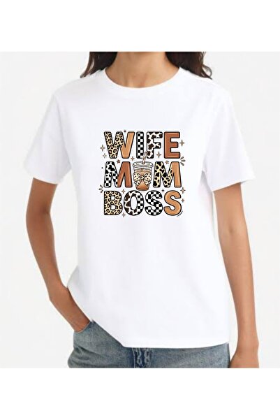 venüsdijital Wife Mom Printed T-Shirt as a Gift for Mothers