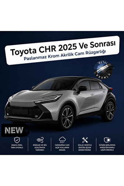 SUNPLEX Paslanmaz Krom Akrilik Cam Rüzgarlığı Toyota CHR 2025 Ve sonrası ile ...