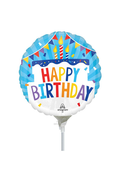 Generic Brand 9" Mini Shape Μπαλόνι Τούρτα 'Happy Birthday'