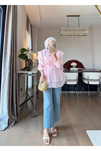 SOİ Cotton Shirt with Tie Detail Pink