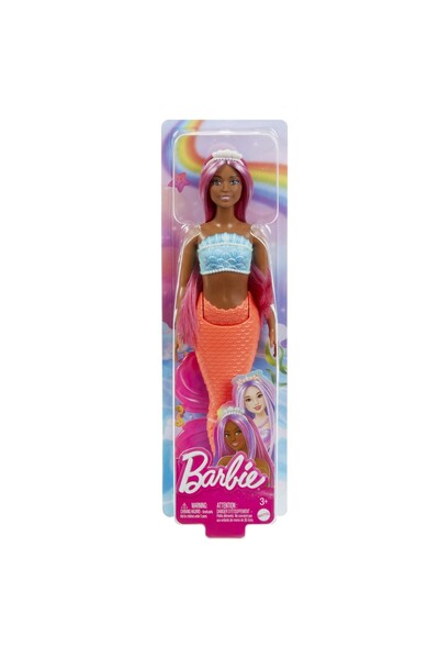 mattel BARBIE DREAMTROPIA PAPUSA SIRENA CU PAR MAGENTA SI COADA PORTOCALIE