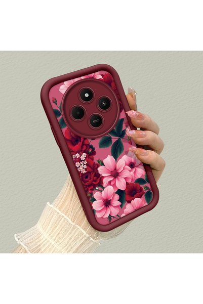 CHICASELUX Redmi 14C 4G/5G Compatible Pink Ground Vivid Color Flower Pattern ...