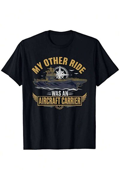 21JNRY تي شيرت رجالي بمقاسات كبيرة بطبعة "My Other Ride Was An Aircraft Carri...