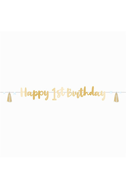 Generic Brand Γιρλάντα Happy 1st Birthday γαλάζιο Ombre