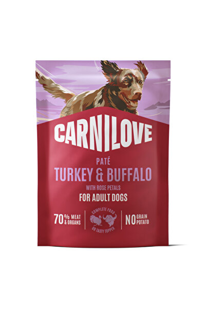 Brit Care Carnilove Dog Pouch Pate Turkey & Buffalo with Rose Petals 300 g
