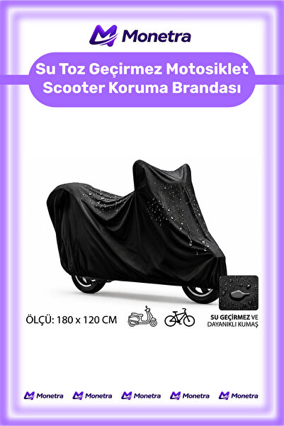 Monetra #Branda UV Korumalı Su Toz Geçirmez Motosiklet Scooter Koruma 180x120...